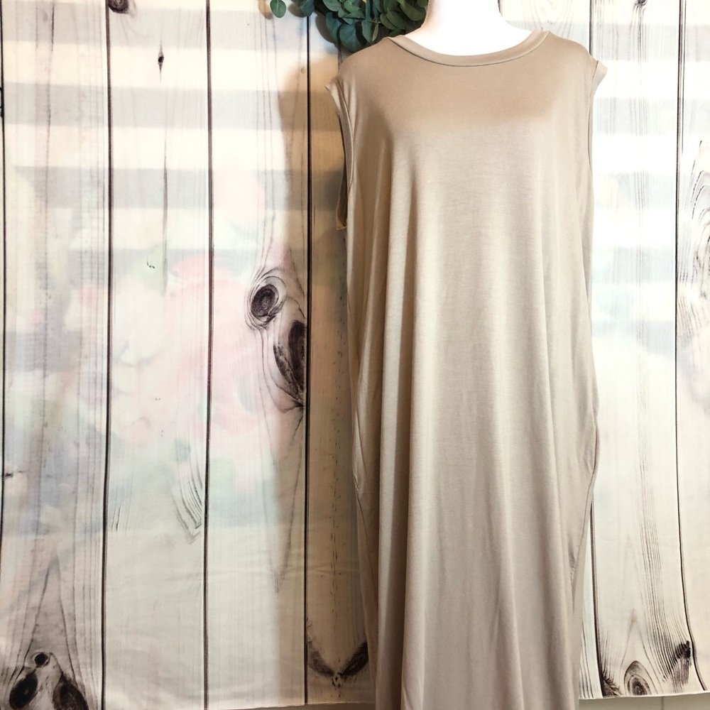 Acting Pro L NWOT Tan Dress w/pockets
